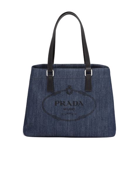 prada travel tote|Prada denim tote.